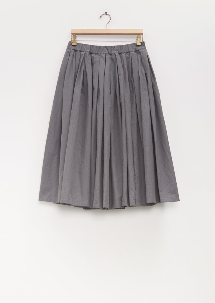 Cotton Pleated Pull On Skirt — Cement