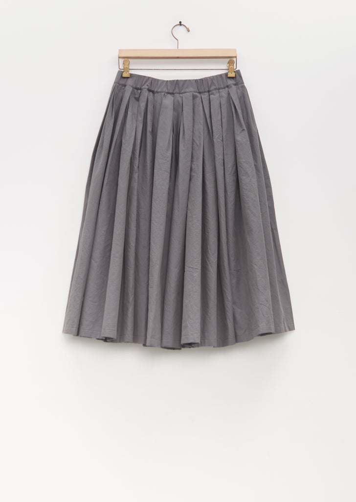 Cotton Pleated Pull On Skirt — Cement