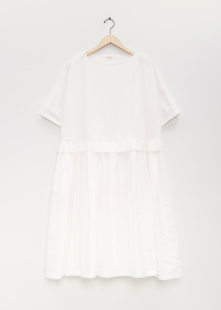 Cotton Pleated Trim Dress