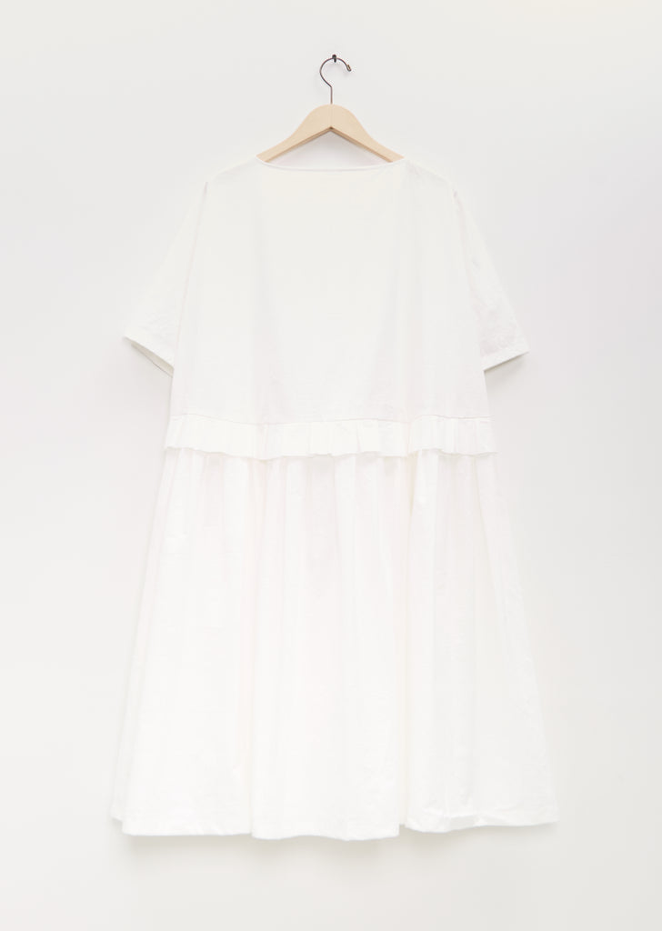 Cotton Pleated Trim Dress