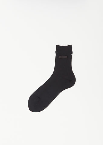 Bow Ribbed Socks — Black