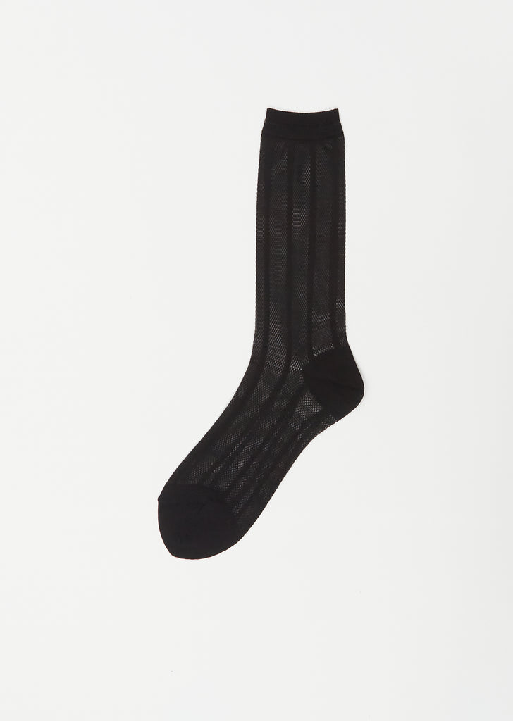 Mesh Knitted Socks — Black
