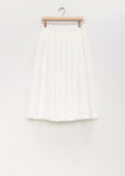 Cotton Pleated Pull On Skirt — Milk