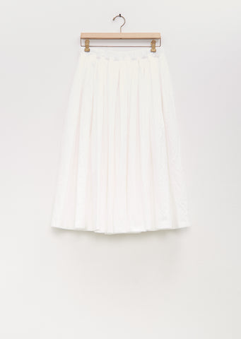 Cotton Pleated Pull On Skirt — Milk