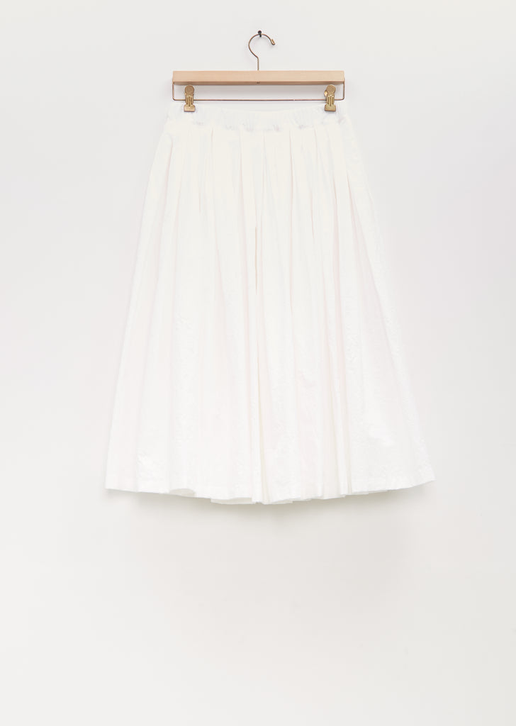 Cotton Pleated Pull On Skirt — Milk