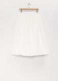 Cotton Pleated Pull On Skirt — Milk