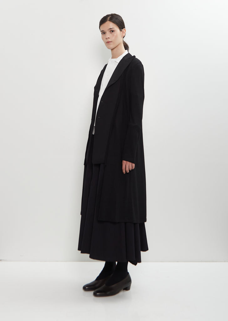 Wool Combination Long Jacket