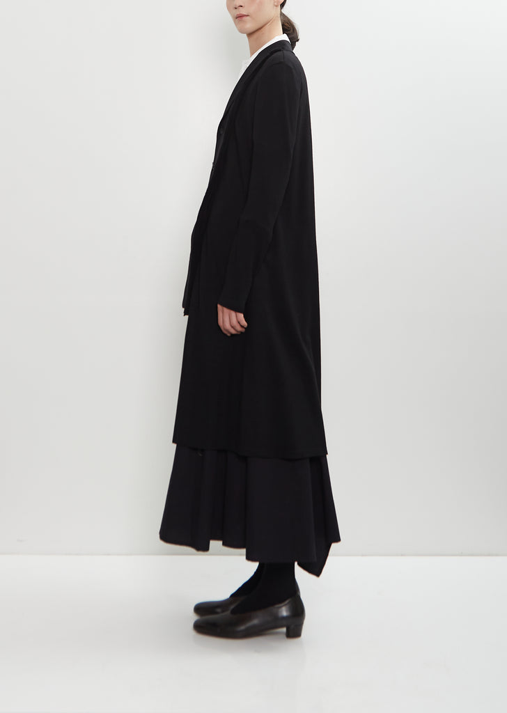Wool Combination Long Jacket