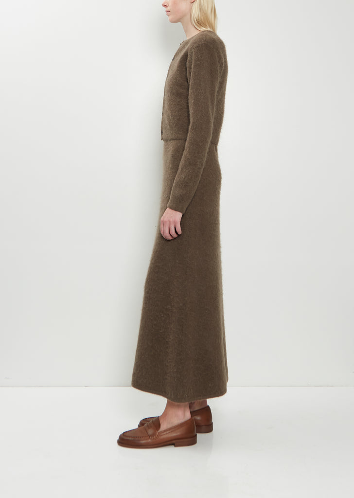 Alpaca Knit Crewneck Cardigan