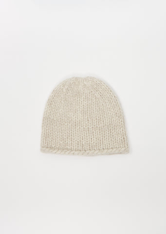 May Cashmere Silk Beanie — Storm / Latte