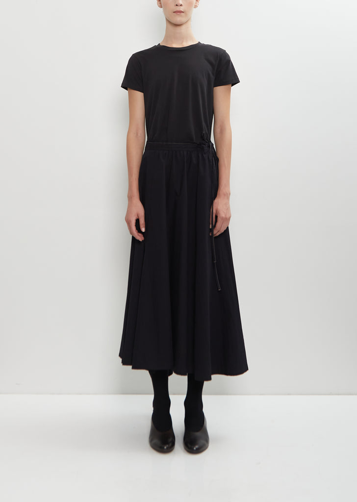 Cotton Left Gathered Flare Skirt