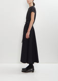 Cotton Left Gathered Flare Skirt