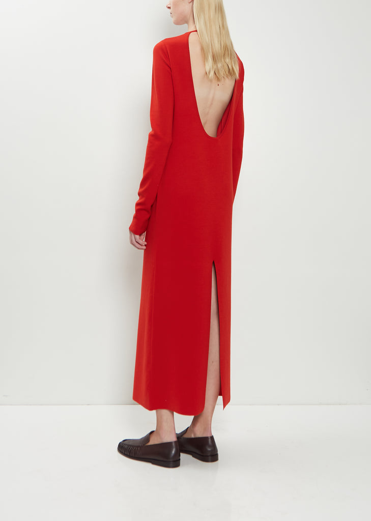 Stretch Wool Double Face Knit Dress