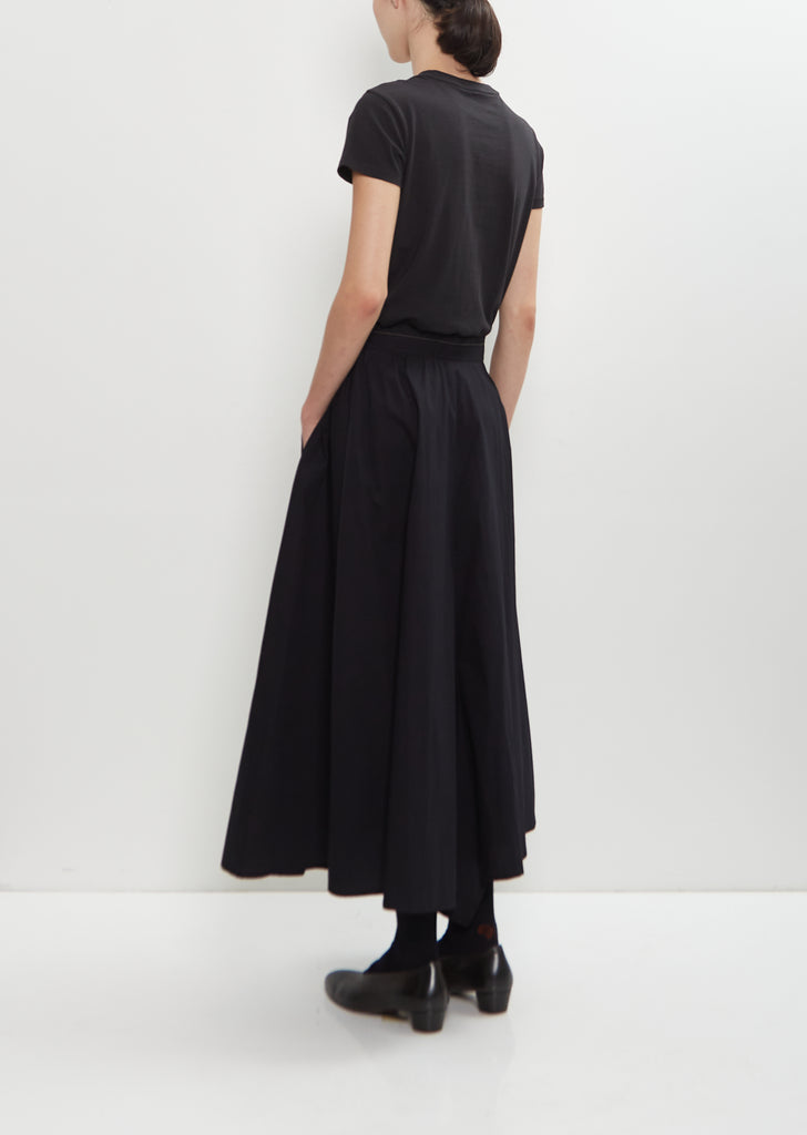 Cotton Left Gathered Flare Skirt