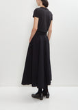 Cotton Left Gathered Flare Skirt