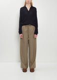 Wool Flannel Drawstring Pants — Top Brown