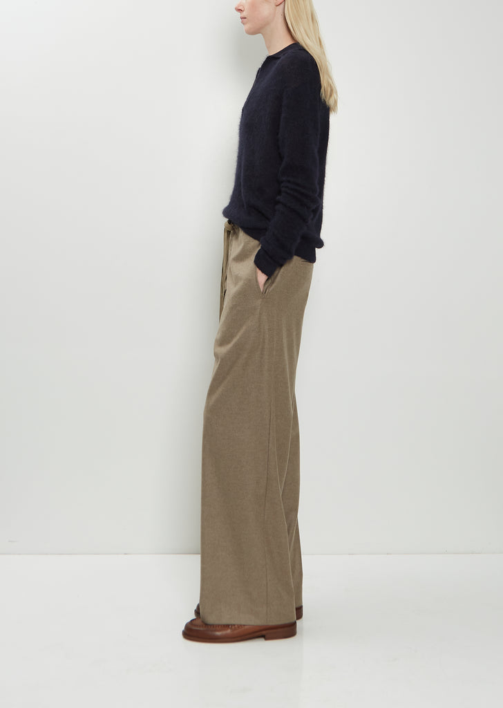 Wool Flannel Drawstring Pants — Top Brown