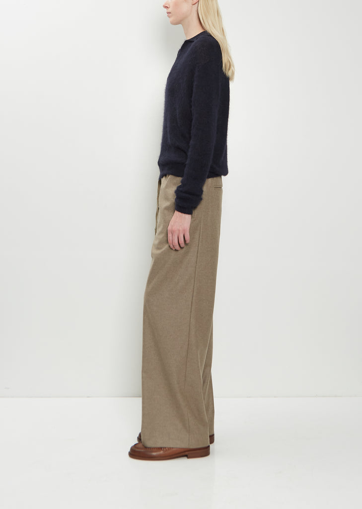Semi-Sheer Alpaca Knit Skipper Polo