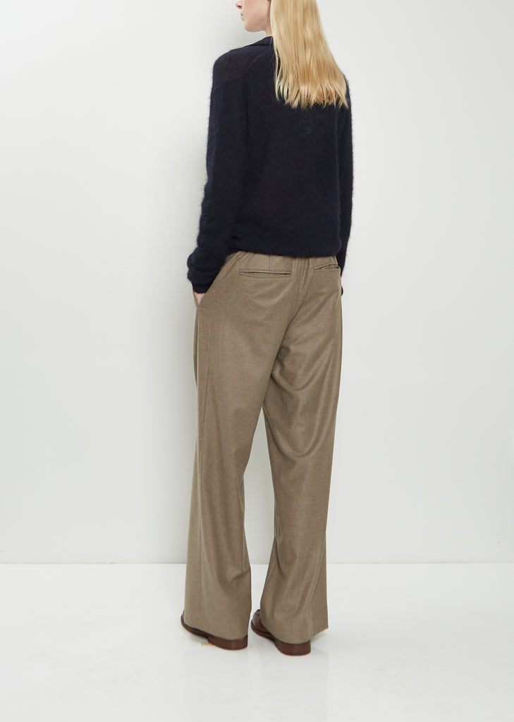 Semi-Sheer Alpaca Knit Skipper Polo