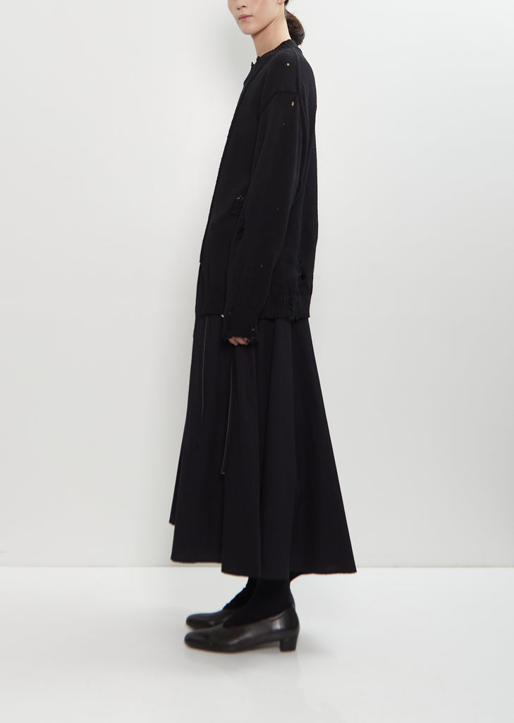 Wool Knit Damaged Detailed Pullover