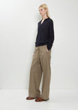 Wool Flannel Drawstring Pants — Top Brown
