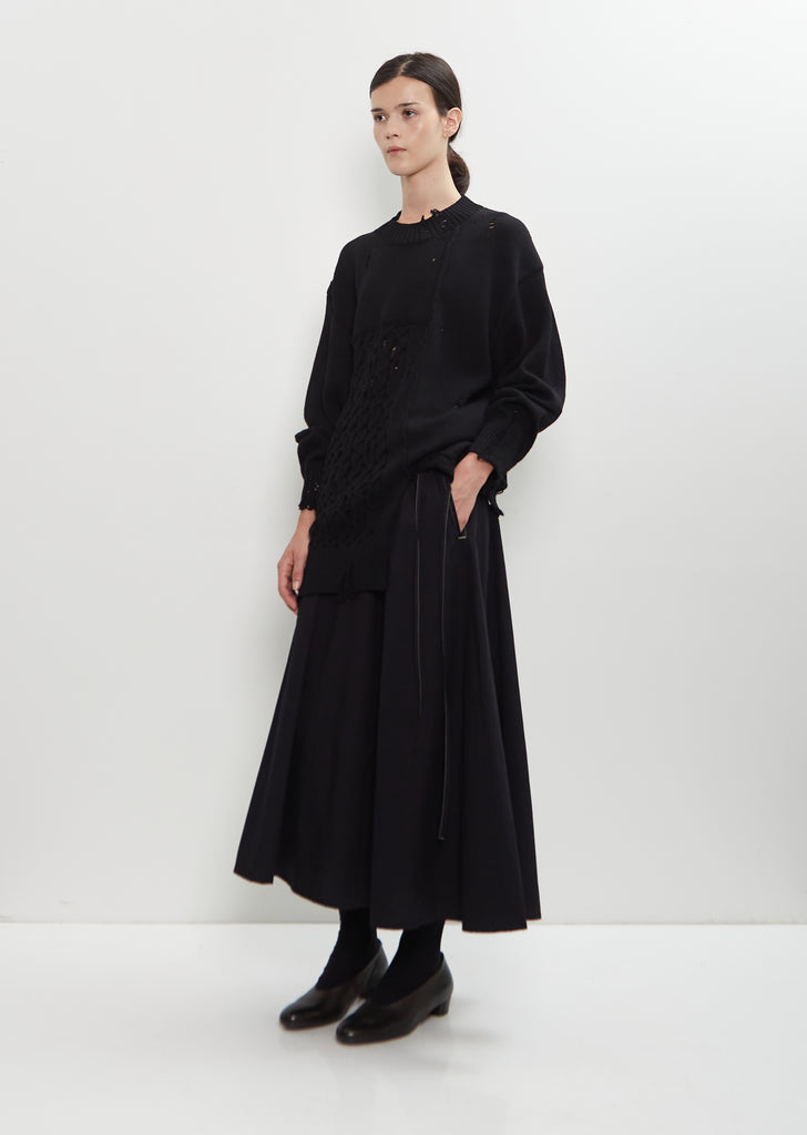 Wool Knit Damaged Detailed Pullover