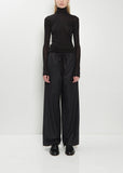 Wool Flannel Drawstring Pants — Top Charcoal