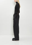 Wool Flannel Drawstring Pants — Top Charcoal