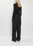 Wool Flannel Drawstring Pants — Top Charcoal