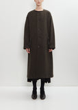 Wool Felt Collarless Coat