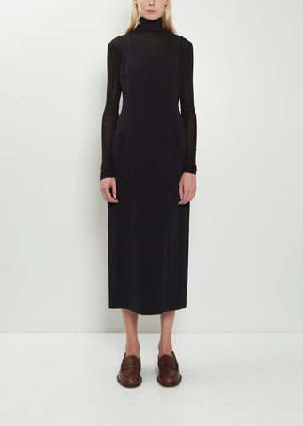 Cotton Linen Gabardine Dress — Black