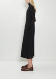 Cotton Linen Gabardine Dress — Black