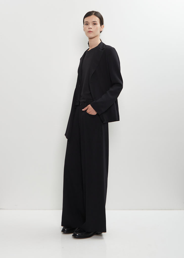 Wool Twill Right Cloth Asymmetry Jacket