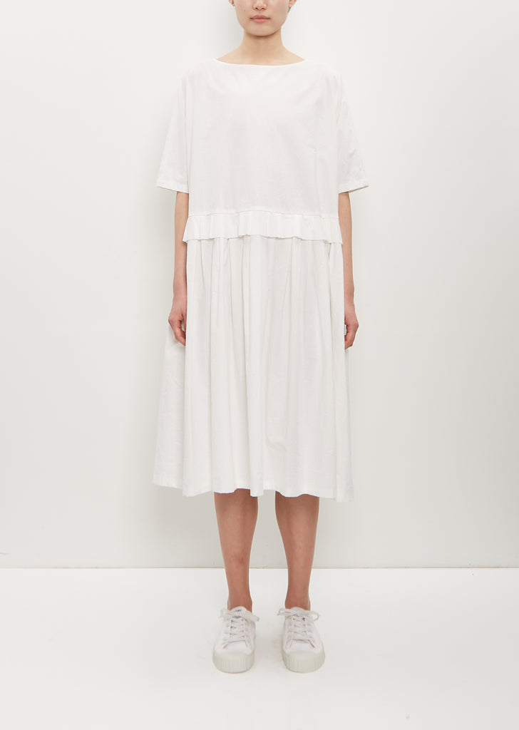 Cotton Pleated Trim Dress