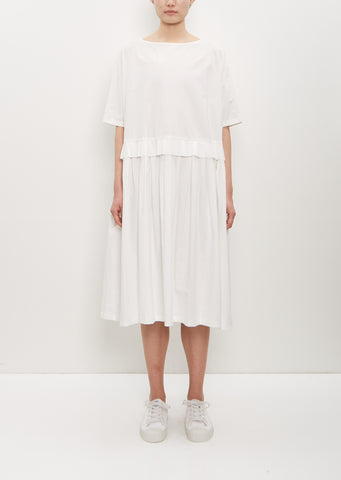 Cotton Pleated Trim Dress