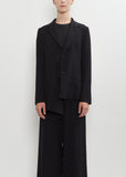 Wool Twill Right Cloth Asymmetry Jacket