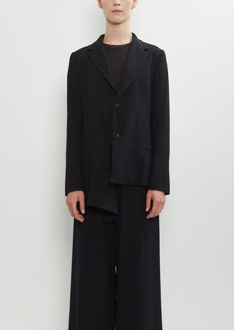 Wool Twill Right Cloth Asymmetry Jacket