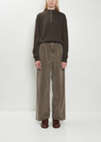 Finx Corduroy Wide 5 Pocket Pants — Olive Brown