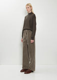 Finx Corduroy Wide 5 Pocket Pants — Olive Brown