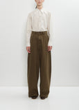Cotton Denim Large Pants — Moss Green