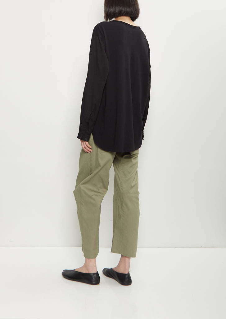 Cut & Sewn Cotton Combination Pullover