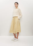 Cotton Silk Pleated Trim Skirt