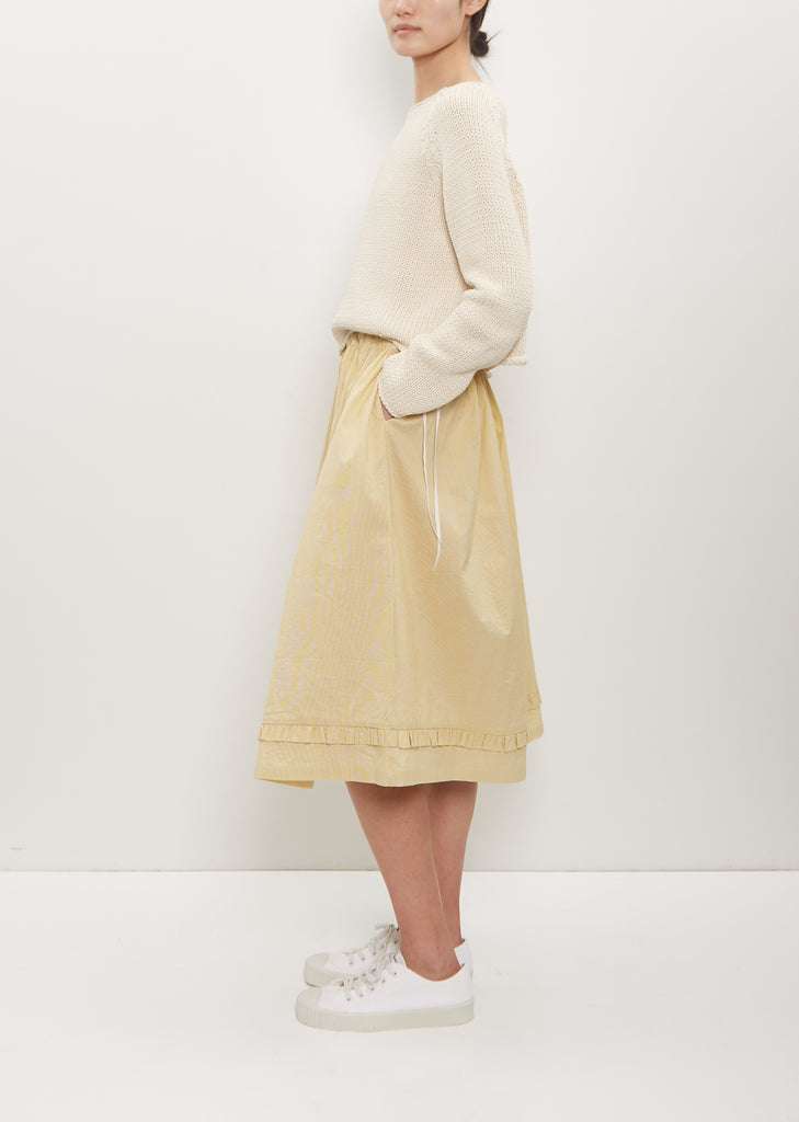 Cotton Silk Pleated Trim Skirt