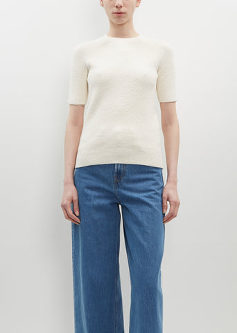 Raglan Sleeve Terry Knit — White