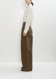 Cotton Denim Large Pants — Moss Green