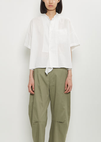 Cotton Half Sleeve Box Shirt — White