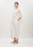 Cotton Linen Cropped Pleated Pant