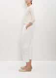 Cotton Linen Cropped Pleated Pant