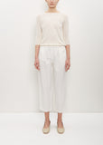 Cotton Linen Cropped Pleated Pant