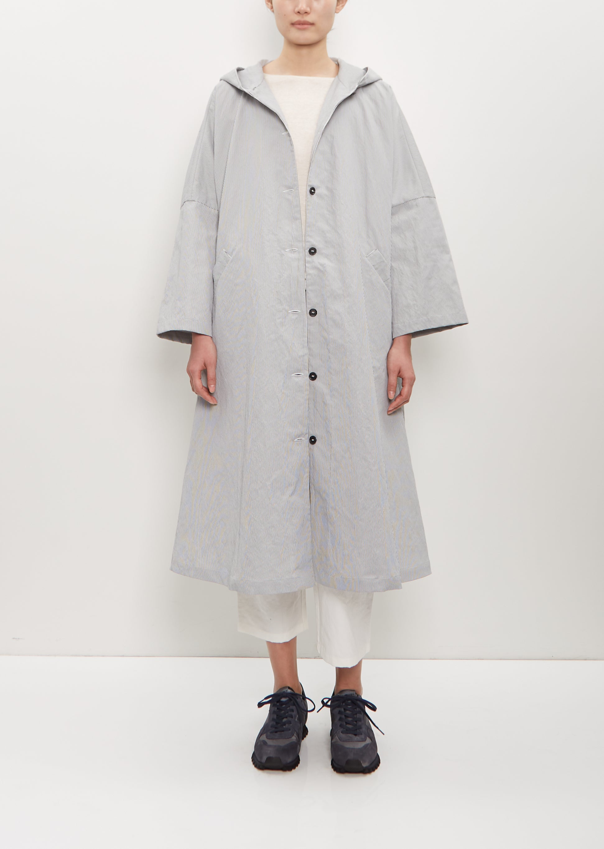 Linen Poly Hooded Parka Coat – La Garçonne